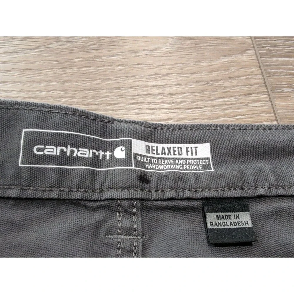 CARHARTT CANVAS RELAXED FIT  PANTS GRAY IN MEN'S SIZE 44x30(44x28 actual) EUC